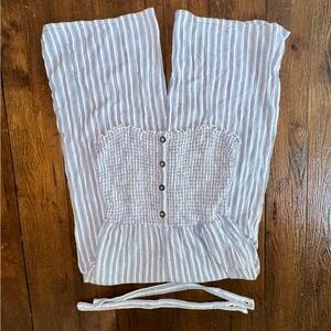 Hollister Blue and White Nautical Striped Romper